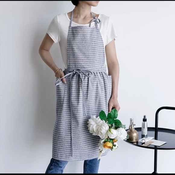 NWT Cotton Aprons Gift Ideas+A thicker Denim feel Fabric+Brushed Ruby/Gray/Blue - Picture 6 of 8